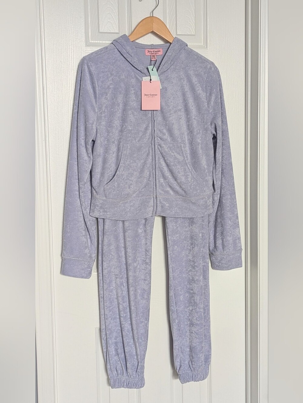 NWT Juicy Couture Women's (XL) 2-Piece Terry Cloth Tracksuit w/Rhinestone Logos